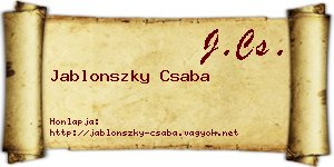 Jablonszky Csaba névjegykártya